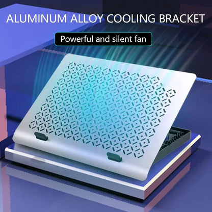 Adjustable 11–17.3" Laptop Cooling Pad - Foldable Metal Cooler with USB Fan